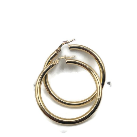 Earrings for Women Handmade in 18k Solid Gold Hoop